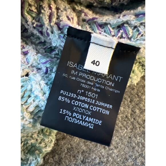Isabel Marant Latiya Multicolor Ribbed Long Sleeve Pullover Sweater Size 40 - Picture 12 of 15